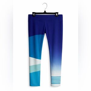 Layer 8 Performance Leggings Medium Blue Ombre Colorblock Athletic